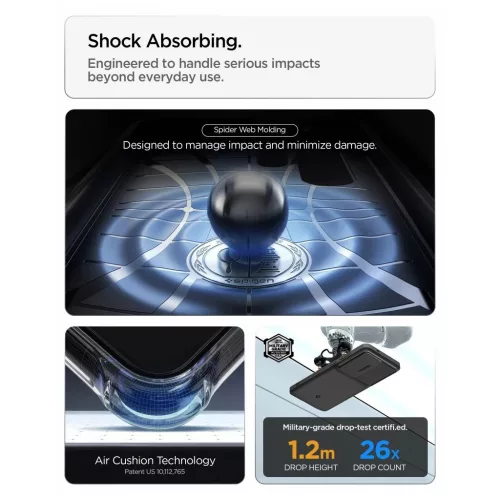 Spigen Optik Armor tok Samsung Galaxy S26 Ultra készülékhez fekete