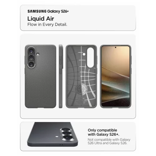 SPIGEN Liquid Air tok Samsung Galaxy S26+ PLUS készülékhez, márvány szürke