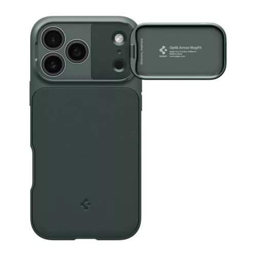 SPIGEN OPTIK ARMOR MAG MagSafe tok iPhone 17 Pro készülékhez mélyzöld