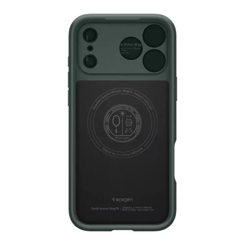 SPIGEN OPTIK ARMOR MAG MagSafe tok iPhone 17 Pro készülékhez mélyzöld