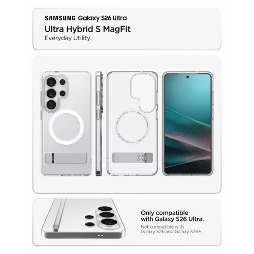 SPIGEN Ultra Hybrid „S” Mag MagSafe tok Samsung Galaxy S26 Ultra készülékhez átlátszó/fehér