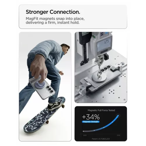 SPIGEN ULTRA HYBRID "S" MAG MAGSAFE tok Samsung Galaxy S26+ Plus készülékhez, átlátszó, fehér