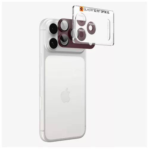 SPIGEN Optik Pro XL Glas.TR EZ Fit kameravédő iPhone 18 Pro Max készülékhez bordó
