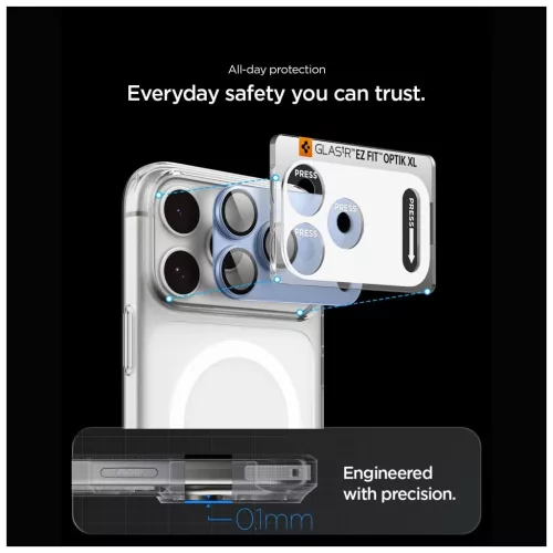 Spigen Optik Pro XL Glas.TR EZ Fit kameravédő iPhone 18 Pro készülékhez világoskék