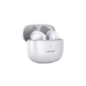   Usams NX02 bluetooth fülhallgató SZTEREO (v5.2, TWS, mikrofon, aktív zajszűrő + töltőtok) FEHÉR (BHUNX02)