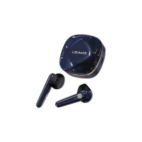   Usams SD02 bluetooth fülhallgató SZTEREO (v5.0, TWS, mikrofon, zajszűrő + töltőtok) SÖTÉTKÉK (BHUSD02)