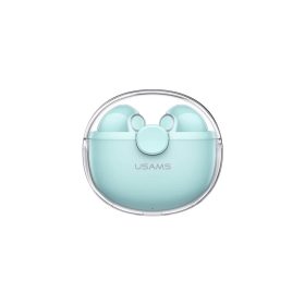   Usams BU03 bluetooth fülhallgató SZTEREO (v5.1, TWS, mikrofon, zajszűrő + töltőtok) VILÁGOSZÖLD (BHUBU03)