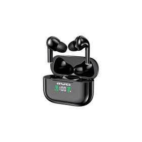   Awei T29P bluetooth fülhallgató SZTEREO (v5.1, TWS, aktív zajszűrő, vízálló, LED kijelző + töltőtok) FEKETE (T29P_B)