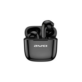   Awei T26 bluetooth fülhallgató SZTEREO (v5.0, TWS, mikrofon, aktív zajszűrő, vízálló + töltőtok) FEKETE (T26_B)