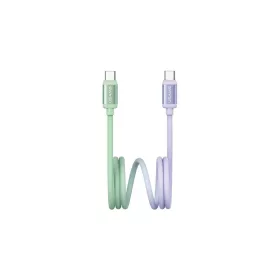   Usams BICOLOR adatkábel (Type-C - Type-C, 60W, PD gyorstöltő, 120cm) ZÖLD/LILA (SJ756USB02)