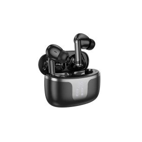   Hoco bluetooth fülhallgató SZTEREO (v5.3, TWS, mikrofon, LED kijelző + töltőtok) FEKETE (EQ10)