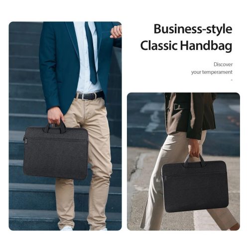 Dux Ducis LBTC kézitáska álló LAPTOP/NOTEBOOK/TABLET (univerzális, textil, kézpánt, 13-13.9" méret) FEKETE (GP-157353)