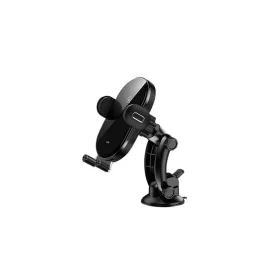   Usams autós tartó (műszerfalra, tapadókorongos, automata, 15W, wireless, 4.7-6.5" méret) FEKETE (CD131ZJ01)