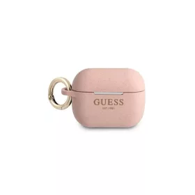   CG MOBILE GUESS SILICONE GLITTER szilikon tok (karabíner, csillámporos) RÓZSASZÍN Apple AirPods Pro (GUAPSGGEP)