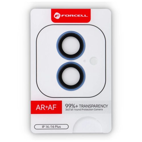 Forcell Premium kameralencsevédő üveg iPhone 16 / 16 Plus készülékhez ultramarin