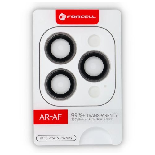 iPhone 15 Pro / 15 Pro Max készülékhez Forcell Premium kameralencse védőüveg titán