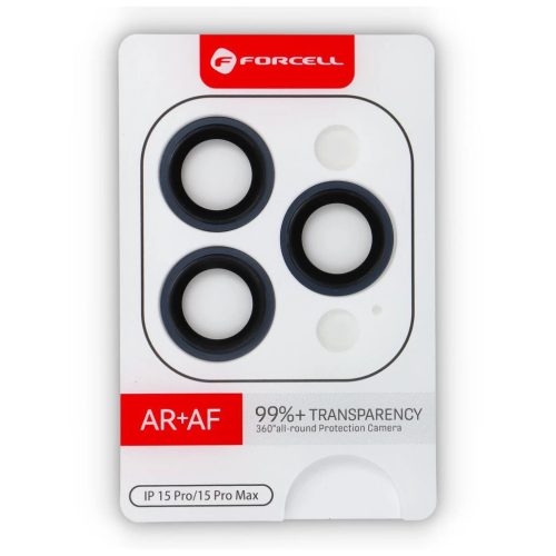 Forcell Premium kamera lencsevédő üveg iPhone 15 Pro / 15 Pro Max készülékhez titánkék