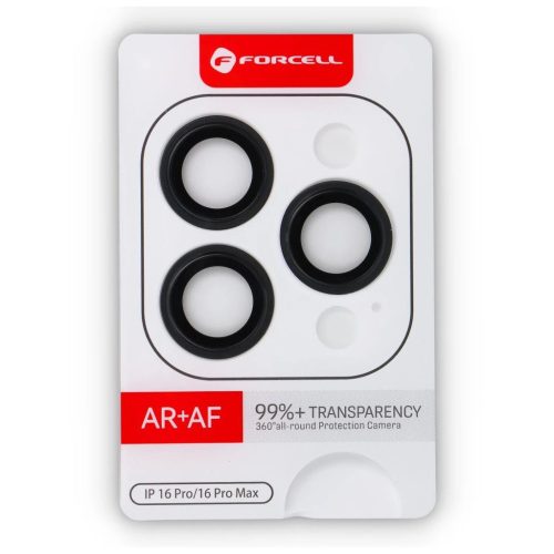 Forcell Premium kameralencsevédő üveg iPhone 16 Pro és 16 Pro Max készülékhez, titán fekete