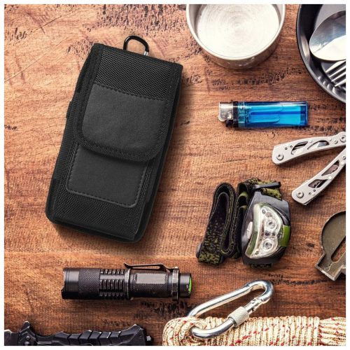 OXFORD model 3 álló univerzális tok iPhone 11 / 11 Pro / 12 / 12 Pro / 13 / 13 Pro / Samsung A10 / A41 / A50 / A51 / Huawei P30 Lite / P40 / P8 / P9 Lite készülékhez, fekete