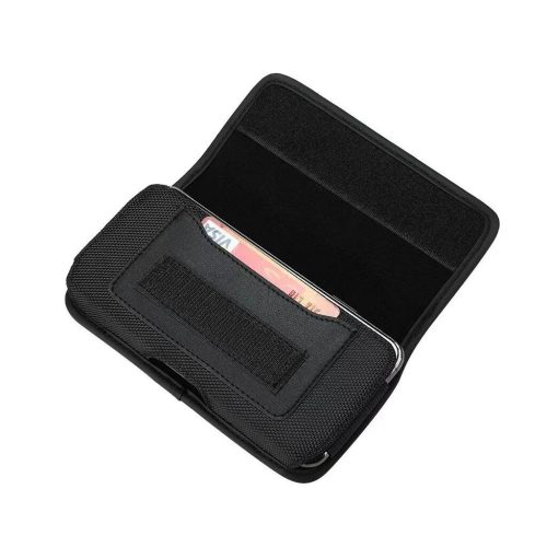 OXFORD model 2 vízszintes univerzális tok iPhone 6/7/8/12 MINI/13 MINI és Samsung A40/S5 készülékhez fekete