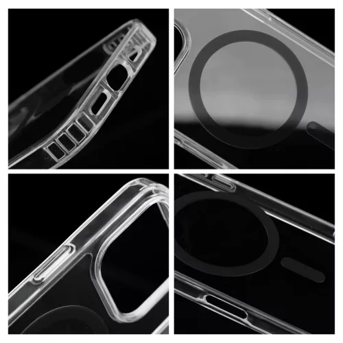 Tok iPhone 17 készülékhez AIR Drop Glue Colorful Ring Mag Cover, MagSafe-kompatibilis, fekete