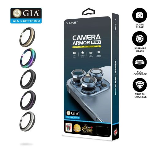 X-ONE Sapphire Camera Armor Pro kameravédő iPhone 17 Pro készülékhez ezüst
