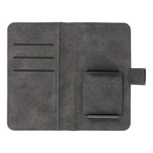 Univerzális COMMON S méretű könyvtok iPhone 12, iPhone 13, Samsung S6, Samsung A5 2016, Samsung XCover 4, Samsung S22, Huawei P8 2017 készülékekhez, fekete