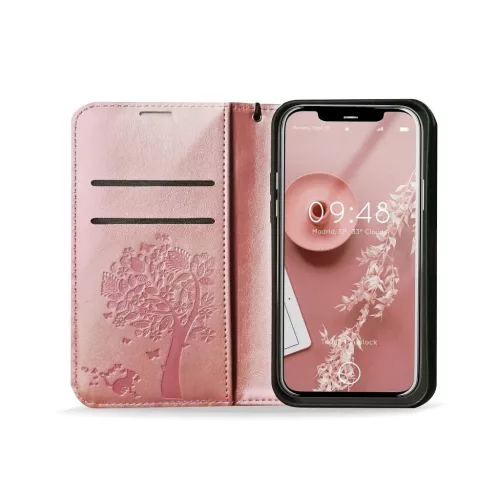 MEZZO könyvtok XIAOMI Redmi Note 10 Pro készülékhez rózsaarany