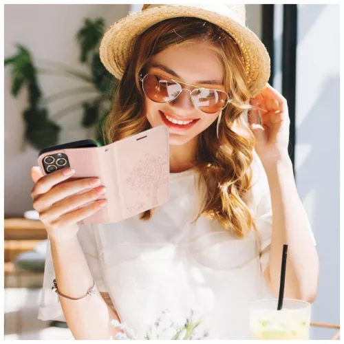 MEZZO könyvtok XIAOMI Redmi Note 10 Pro készülékhez rózsaarany