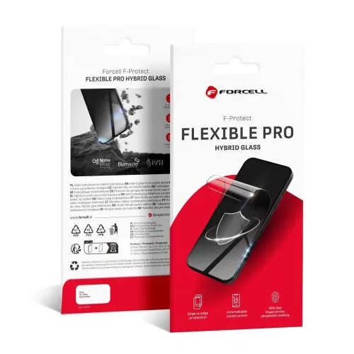 Forcell Flexible 5D hibrid üveg kijelzővédő iPhone 13/13 Pro/14/16e/17e/SE 4 (2025) készülékhez, fekete