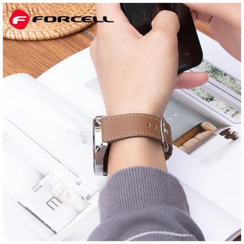 Samsung Galaxy Watch készülékhez Forcell F-Design FS21 lyukacsos környezetbarát bőr 22 mm óraszíj fekete