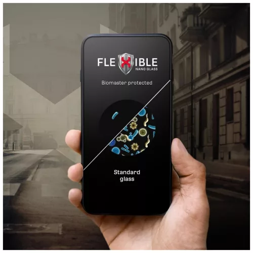 Forcell rugalmas 5D hibrid üvegfólia iPhone 14 Pro Max készülékhez fekete