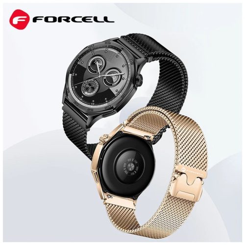 Forcell F-Design FS10 mágneses acél szíj Samsung Galaxy Watch készülékhez 22 mm arany