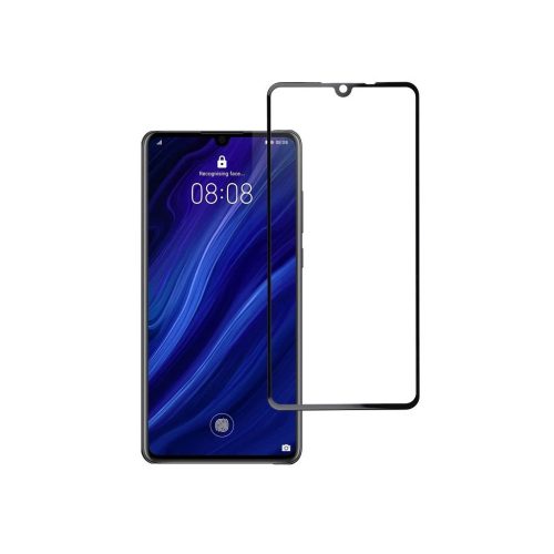 Blue Star 5D edzett üvegfólia Huawei P30 készülékhez, teljes felületre ragasztott, tokbarát, fekete