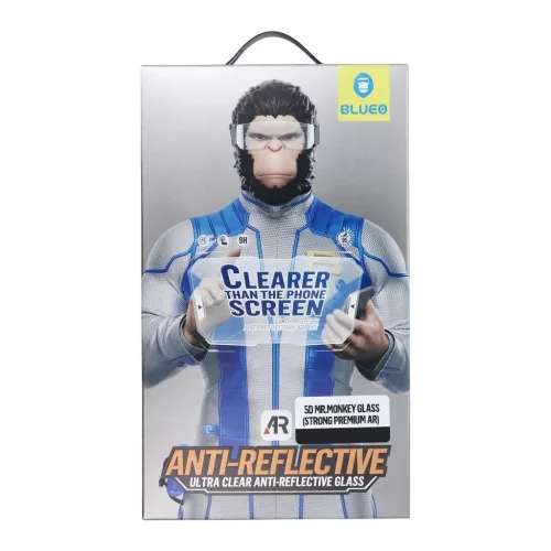 5D Mr. Monkey Glass kijelzővédő Strong Premium Ultra Clear AR Apple iPhone 16 Pro Max készülékhez fekete