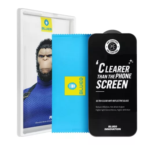 5D Mr. Monkey Glass kijelzővédő Strong Premium Ultra Clear AR Apple iPhone 16 Pro Max készülékhez fekete