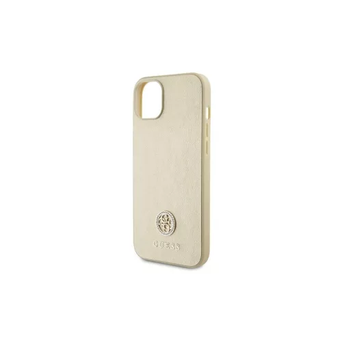 GUESS iPhone 13/14/15 készülékhez bőrtok GUHCP15SPS4DGPD 4G fém logó strassz arany