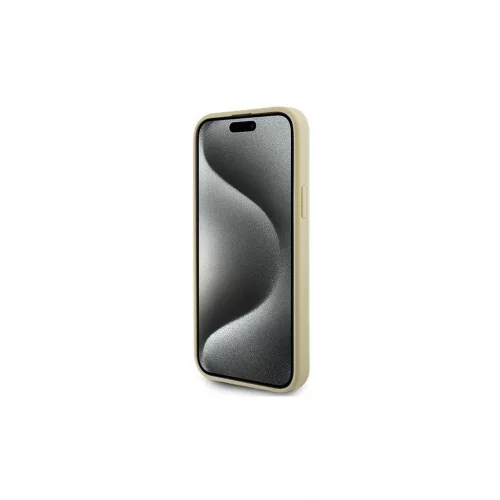 GUESS iPhone 13/14/15 készülékhez bőrtok GUHCP15SPS4DGPD 4G fém logó strassz arany