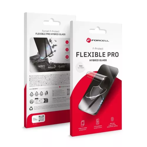 Forcell Flexible 5D Hybrid Glass kijelzővédő iPhone 16 Pro Max készülékhez, fekete