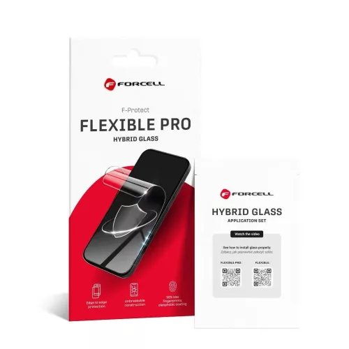 iPhone 17 Air készülékhez Forcell Flexible 5D hibrid üvegfólia fekete