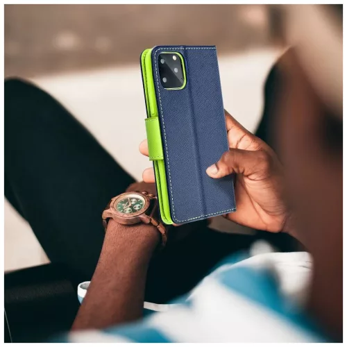 FANCY könyvtok XIAOMI Redmi Note 13 Pro 5G készülékhez tengerészkék / limezöld