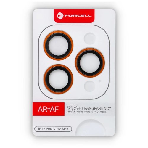 Forcell Premium iPhone 17 Pro/17 Pro Max készülékhez kamera üveg narancssárga