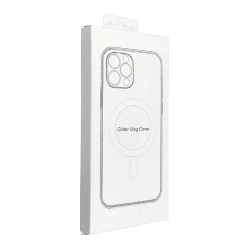 iPhone 15 PRO készülékhez tok, Clear Mag Cover (STR / CAMERA PROTECTION), MagSafe-kompatibilis, átlátszó csillámos