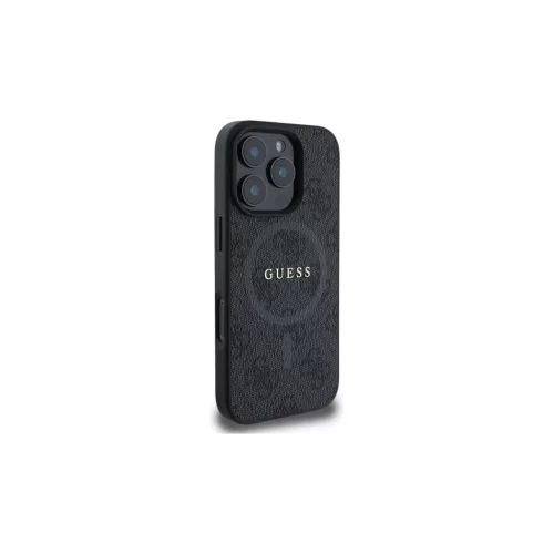 GUESS tok iPhone 16 Pro Max készülékhez MagSafe-kompatibilis GUHMP16XG4GFRK (PU 4G Ring Classic Logo) fekete