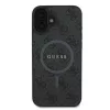 GUESS tok iPhone 16 Plus készülékhez, MagSafe-kompatibilis, PU 4G Ring Classic Logo (GUHMP16MG4GFRK), fekete