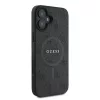 GUESS tok iPhone 16 Plus készülékhez, MagSafe-kompatibilis, PU 4G Ring Classic Logo (GUHMP16MG4GFRK), fekete