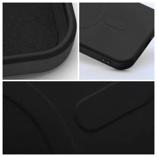 Szilikon MagSafe-kompatibilis tok iPhone 16 készülékhez, fekete