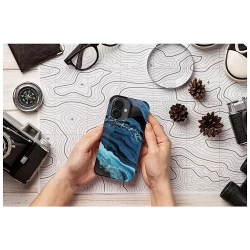 Forcell F-Protect Mirage tok iPhone 16 PLUS készülékhez, MagSafe-kompatibilis, katonai ejtésteszt, mélytengerkék