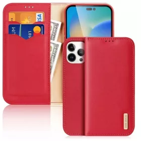   DUX DUCIS HIVO kártyatartós tok iPhone 15 Pro készülékhez piros