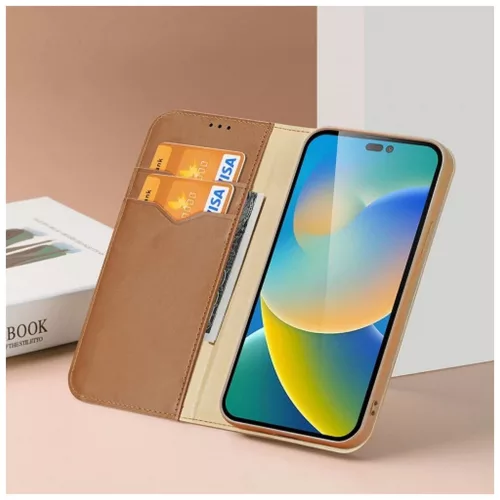 DUX DUCIS HIVO kártyatartós tok iPhone 15 Pro készülékhez piros
